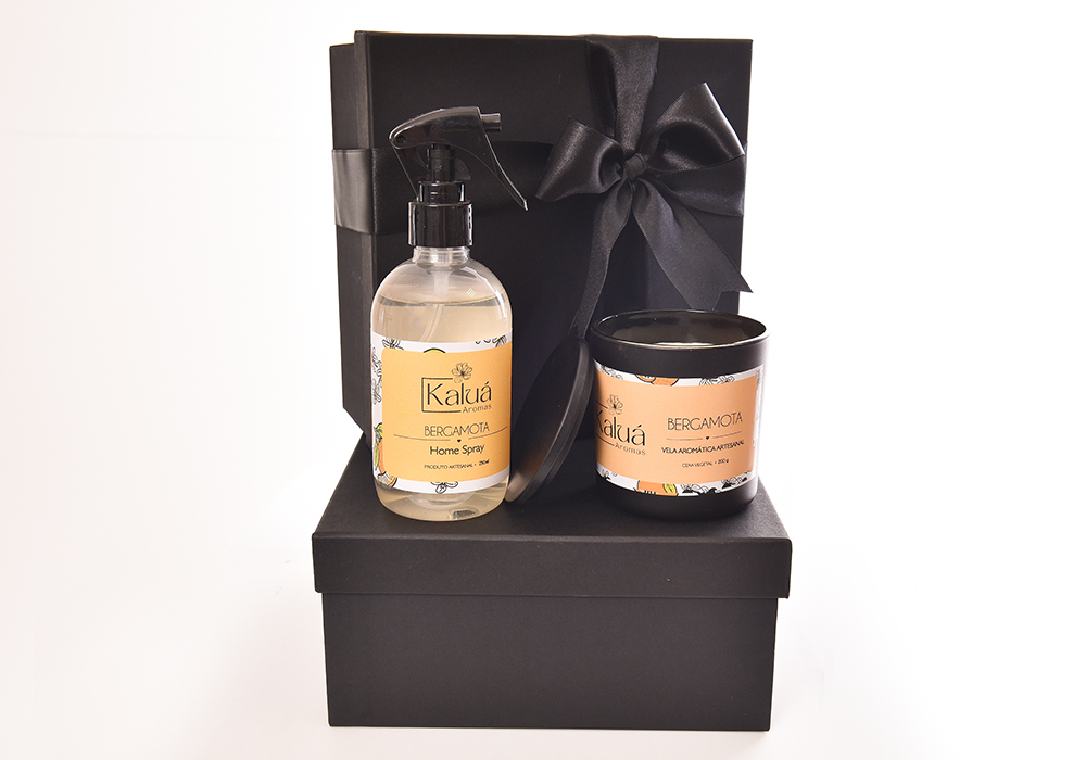 Kit Aromático Energizante Bergamota Whisky – Vela e Home Spray para Casa e Trabalho, Purificação e Bem-Estar - Imagem 2