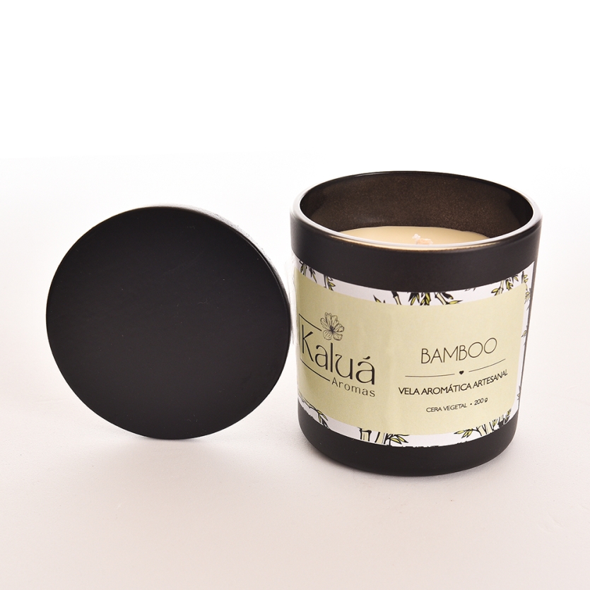Vela Aromática Bamboo Whisky 200g – Aroma Amadeirado Premium, Bem-Estar, Decoração Sofisticada e Presente
