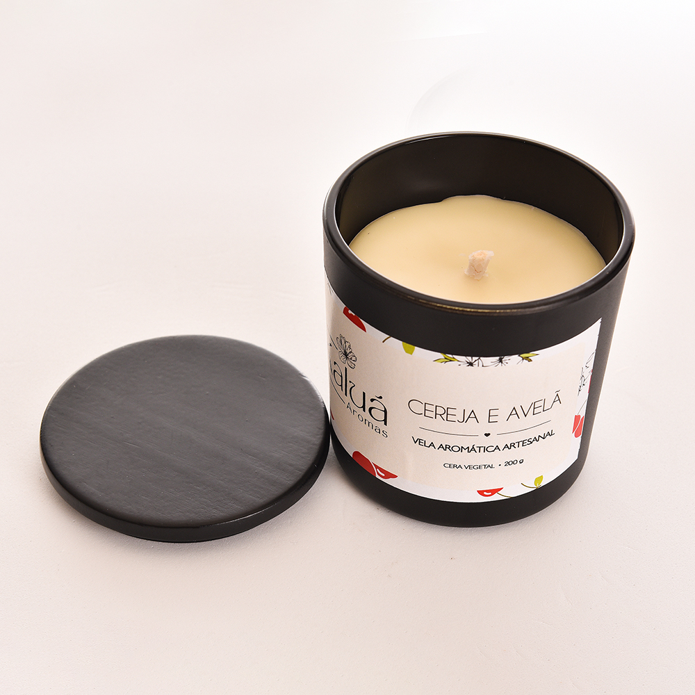 Vela Aromática Cereja e Avelã Whisky 200g – Premium, Alta Perfusão, Ambientes Aconchegantes, Presente Sofisticado - Imagem 4