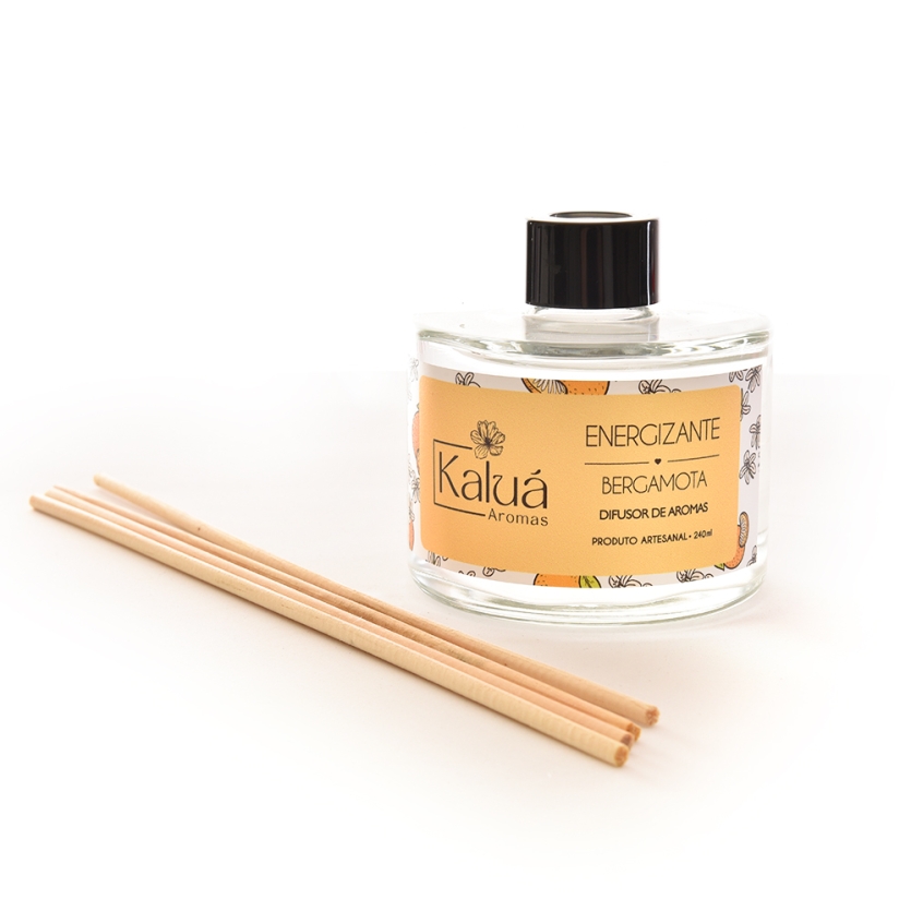 Difusor de Aromas Bergamota Cítrico Relaxante para Casa e Escritório | Aromatizador de Ambientes Decorativo Presente