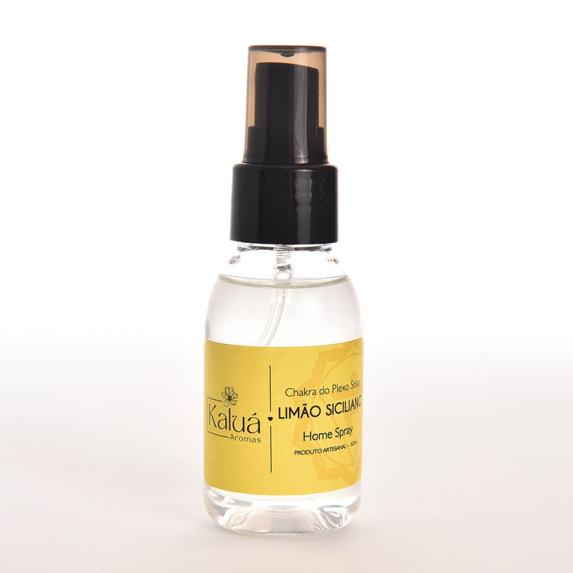 Home Spray Aromático Limão Siciliano 60ml – Chakra Plexo Solar, Energia, Equilíbrio Emocional e Harmonização de Ambiente