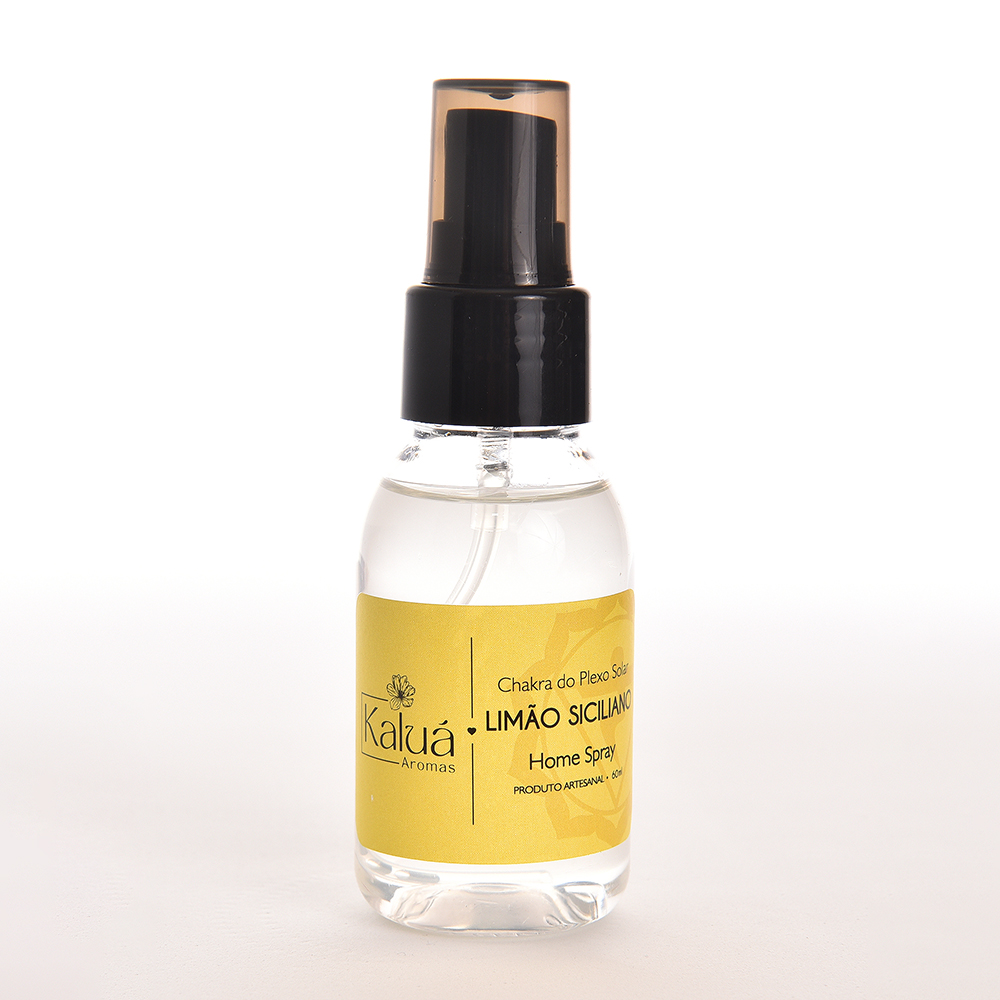 Home Spray Aromático Limão Siciliano 60ml – Chakra Plexo Solar, Energia, Equilíbrio Emocional e Harmonização de Ambiente