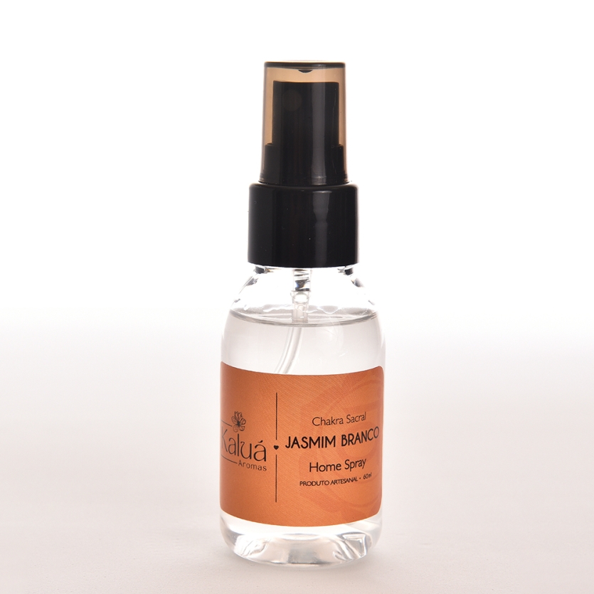 Home Spray Aromático Jasmim Branco 60ml – Chakra Sacral, Equilíbrio Emocional, Criatividade e Energia Vital