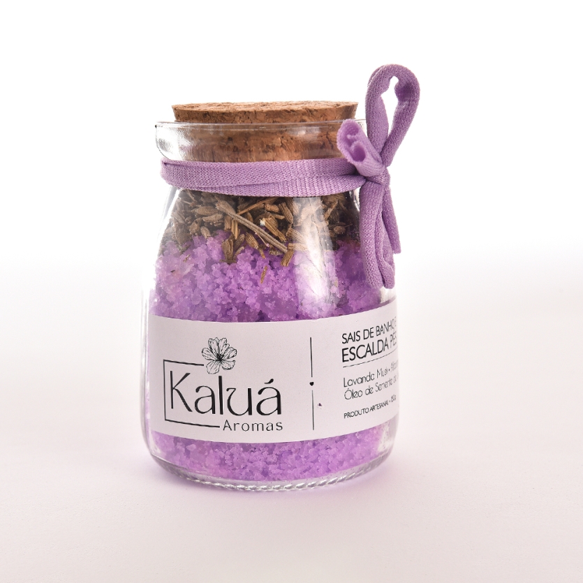 Sais de Banho Aromáticos Lavanda Musk 150g – Escalda Pés Relaxante, Terapêutico, Bem-Estar Holístico e Presente Spa