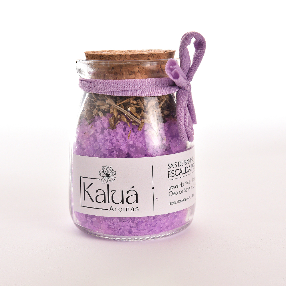 Sais de Banho Aromáticos Lavanda Musk 150g – Escalda Pés Relaxante, Terapêutico, Bem-Estar Holístico e Presente Spa